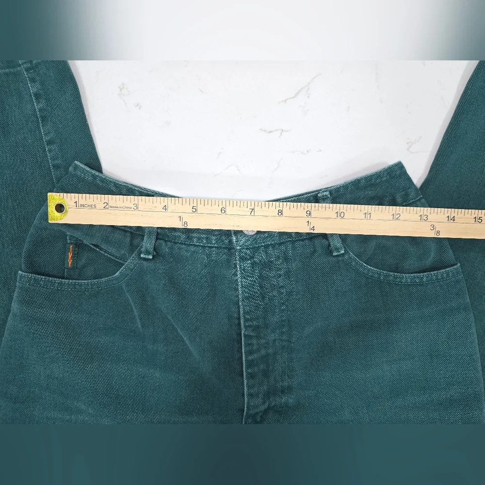 VTG Y2K 90s IVY BROWN Dark Green Women’s Jeans Made in‎ USA